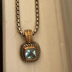 David Yurman Petite Albion Blue Topaz Necklace